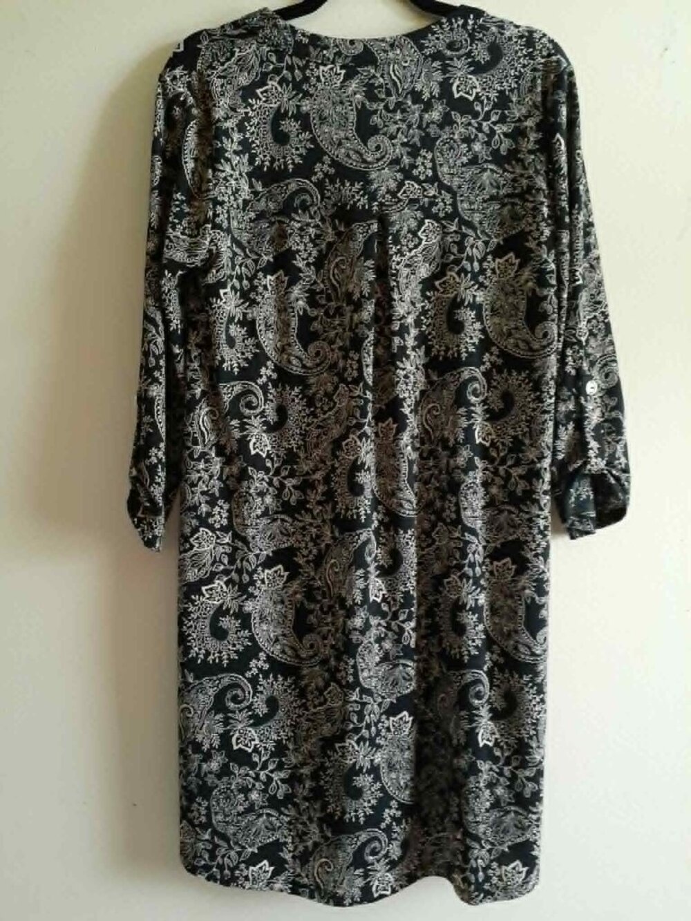 DEAR SCARLETT Black & Cream Paisley/Floral 3/4 Sleeve Dress - Picture 6 of 6